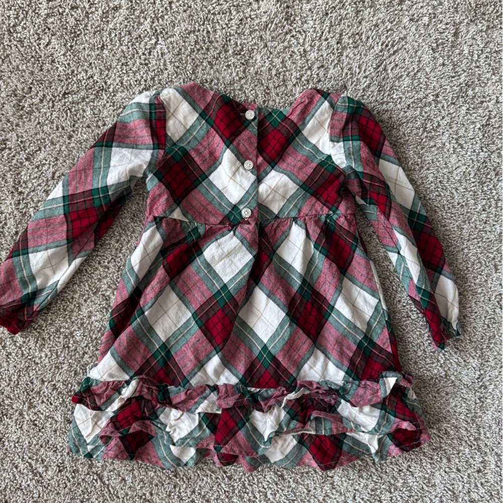 Gymboree Toddler Girl Holiday Plaid Ruffle Dress Long sleeve – Size 5T - Picture 7 of 8